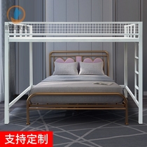 Manufacturers straight hair Hong Kong small household wrought iron simple modern elevated bed saves space can be customized style size color