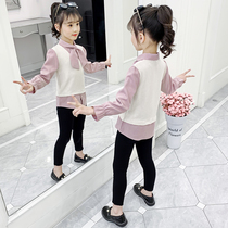 Girls autumn shirt 2021 new children Spring Autumn Korean leisure top little girl Net Red foreign gas childrens clothing