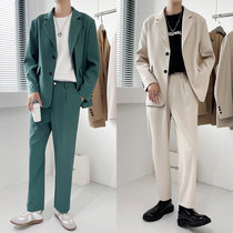 Autumn new casual suit suit suit mens small suit jacket business pants Ruffian handsome tide high sense two-piece set