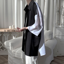 Men Design Feel Short Sleeve Shirt Summer Thin loose Ice Silk lining Ins Chauder Fashion Lovers Clothing Casual Jacket