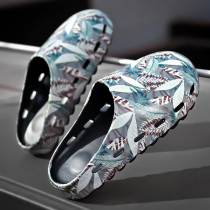 Slippers male outwear Summer casual beach Baotou Drag non-slip Home sandals Mens personality Couple cool Drag Big code