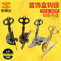 Red bronze triangle lock jewelry jewelry box hook lock sliding door small hook lock display cabinet lock head open lock electric box lock