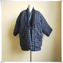 Japanese-style cotton kimono cotton jacket cardigan half wrapped housewear cotton jacket loop half day thick men and women cotton clothes autumn and winter wear