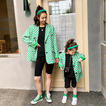 Special pro-Zika Fried Street 2022 New Tide Mother-son Dress Mother Woman Dress Spring Dress Suit Foreign Air Spring Autumn Jacket