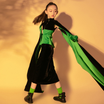 High-end girls evening dress 2021 New temperament tailing children Princess model catwalk exaggerated stage costume