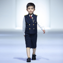 Childrens suit suit suit boys flower girl dress small suit 2021 new foreign style short sleeve piano performance suit summer