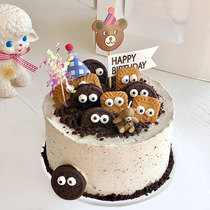 Simulation cake model 2023 new net red cartoon biscuit bear custom plastic fake cake sample display