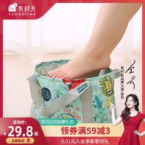 Travel foldable foot bag travel portable laundry foot wash basin basin bucket dormitory foot bubble artifact