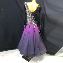 National standard dance competition Skirt Waltz performance dress modern dance big swing dress square dance competition plus diamond skirt ballroom dance skirt