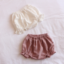 Splicing floral side shorts female baby girl outside wearing thin section summer boy bread pants 6-12 months 1-2 years old
