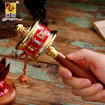 Tokuda 5 million six-character mantra hand cranked prayer wheel Tibetan tantric Guanyin heart mantra hand cranked prayer barrel muted