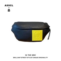 Tide Card Chest Bag Male Street Trend Single Shoulder Inclined Satchel Sports Hip Hop Pockets Women Ins Personality Small Bag Real Cow Leather