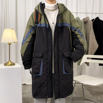Down jacket mens winter new Korean version of the trend loose medium-long frock coat New Year thickened over-the-knee down jacket