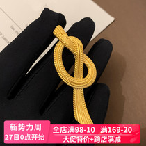 French Frosted Rope Butterfly Bow Golden Middle Old Brrack Needle Temperance Sweater Suite Accessories