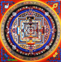Thangka Tibet hand-painted Nepal time wheel King Kong mansion mineral paint cloth decorative painting living room Xuanzhen House