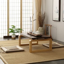 New Chinese folding tatami tea table floating window table Japanese Zen solid wood small kang table household tea table low table small tea