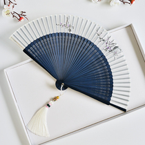 Elegant Chinese fan Folding fan Female ancient style portable Hanfu Japanese style photo props Friends birthday gift
