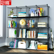  Bookshelf Cell tiered storage cabinet Kindergarten school bag storage artifact Wrought iron checkered frame shelf