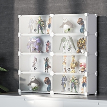 Hand-held Lego childrens table storage cabinet against the wall transparent display rack building block toy car model dust storage box