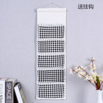 Cotton and linen storage bag combination small hanging bag door rear fabric storage bag wall hanging dormitory wall storage bag
