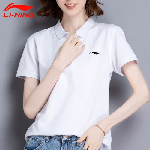 Li Ning, летняя быстросохнущая дышащая футболка polo для тренировок для спортзала