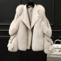 2021 Winter new whole leather fox fur fur coat Haining leather fur coat female young