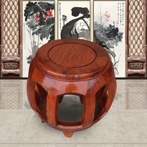 Myanmar rosewood drum stool embroidered pier Mahogany Chinese drum stool Solid wood low stool round stool small stool