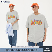JNXS Jiangnan Japanese MOVE printed couples clothes short sleeve T-shirts for men and women summer tide half sleeve tee