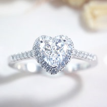  18Kgia natural South African diamond ring loose diamond 30-point diamond ring Female heart-shaped proposal ring One carat custom