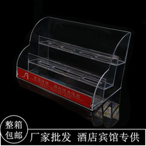 Hotel hotel paid supplies display rack Guest room condom rack Plastic transparent three-layer health care products display rack