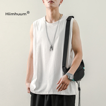 Sports vest men's loose summer tide brand ins cotton fitness sleeveless waistcoat white bottoming shirt short sleeve T-shirt