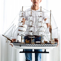 Smooth sailing boat model ornaments simulation large handmade wooden living room Nordic modern simple birthday gift