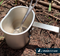 Meijun outdoor folding portable barbecue single soldier tableware kettle cup holder anodized aluminum alloy thick water Cup