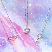 Best friends letter sister a pair of three necklaces female students cute Korean version of simple Mori ins sweet send female