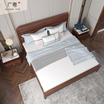 New Chinese bedroom with double bed 1 8 m wedding bed storage bed modern minimalist white wax wood small family high case solid wood