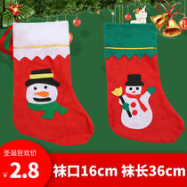 Christmas Socks Adornment Gift Bags Childrens Childrens Festival Scene Props Santa Snowman Red Socks Hanging Accessories