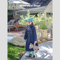 History Pea Girl Denim Dress 2023 Spring Dress New Korean Version Foreign Air Baby Long Sleeve Shirt Skirt Children Dress dress