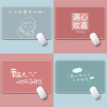 Mouse pad female small square soft desk pad text is cute cartoon simple and beautiful small fresh wrist pad student dormitory office custom writing desk pad notebook creative rubber pad
