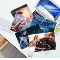 Two-dimensional mouse pad oversized thickened lock edge anime ins wind cartoon small simple wrist protector Cute girl computer desk pad Office desk pad keyboard pad customized custom small mouse pad