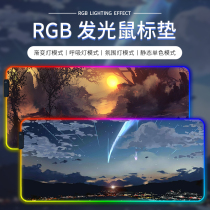 Cartoon Quadratic Meta-Mouse Mouse Mouse Office Home Electric Arena Keyboard Mat RGB Lighting Game Smooth Thickened Table Mat anti-slip anti-abstinence series LED Phantom Water Resistant and Dirty Light Atmosphere Light wrist pads