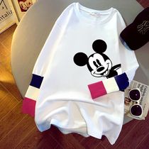 Net Red Gestational Woman Dress Blouse Spring Dress 2022 New Loose T-shirt Long Sleeve Undershirt Korean Version Spring Autumn Fashion Boomer