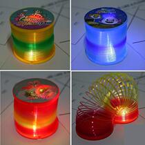 qc Rainbow Circle Toy Toy Shake the same Adult Big Number Plastic Spring Circle Luminous Ring Magic Nostalgic game Table