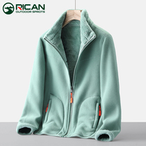 Coral velvet capsule woman outdoor autumn and winter new plus thicker double sides wearing granule duvet jacket man