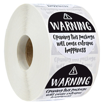 500 sheets of 3 8 cm black and white warning stickers gift packaging decoration business sealing stickers self-adhesive labels