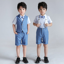 Boys dress summer suit suit suit Boy small host costume catwalk show childrens handsome suit British