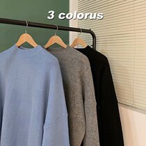  Knitwear mens 2021 new Japanese casual student tops wear spring and autumn loose lazy wind round neck sweater