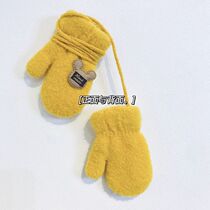  Jiarong autumn and winter infant and child park boys and girls baby bag finger warm gloves Korean version of cute primary school students 0 years old 3