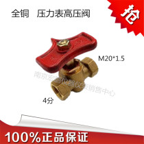 All copper pressure gauge high pressure valve three-way plug steam plug valve thickened boiler Cork 4 points-M20*1 5