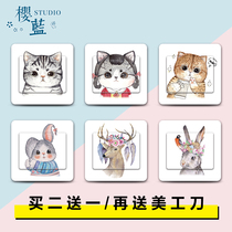 Personality Nordic Switch Stickler Socket Decoration Renovated Cute Cartoon Creative Self-Adhesive Waterproof Paste Painting Home Shade
