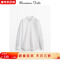 Fall winter discount Massimo Dutti men's 2021 fall winter new collar cotton slim shirt 00131312250